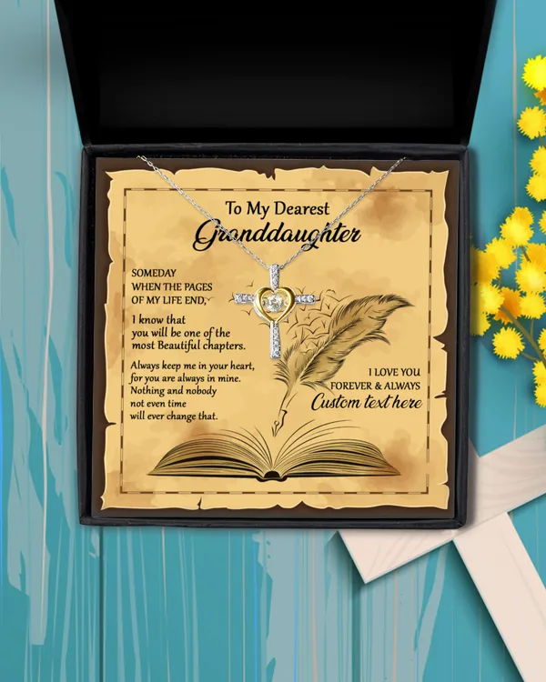 To my Dearest Granddaughter, Necklace With Meaningful Message Card & Gift Box for Granddaughter