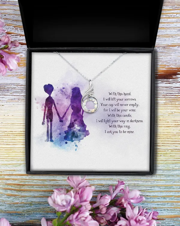 The Rising Phoenix Necklace Romantic Gift, With This Hand, I'll Lift Your Sorrows. Best Jewelry For Girlfriend, Creative Birthday Gift.