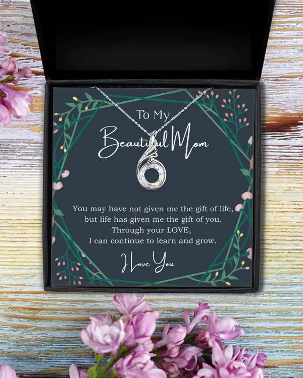 Personalized Name Your Mom, To My Beautiful The Rising Phoenix Necklace, Girl To Mother From Children, Mom Gifts From Son Or Daughter