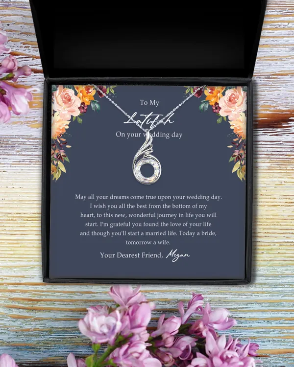 Personalized Best Friend Gift on her Wedding Day, Best Friend to Bride Gift, Wedding Gifts for Bride from Friend, Friend of the Bride, Bride Necklace