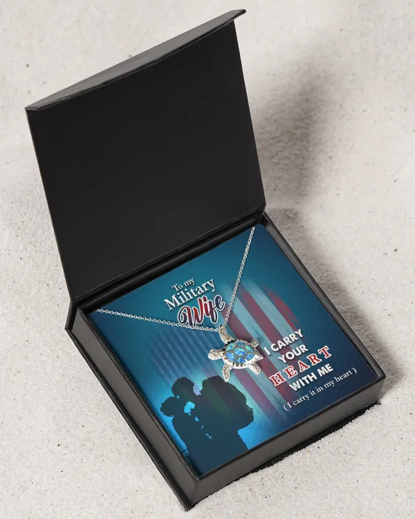 To My Military Wife - I Carry Your Heart- Gift From Husband With Message Card