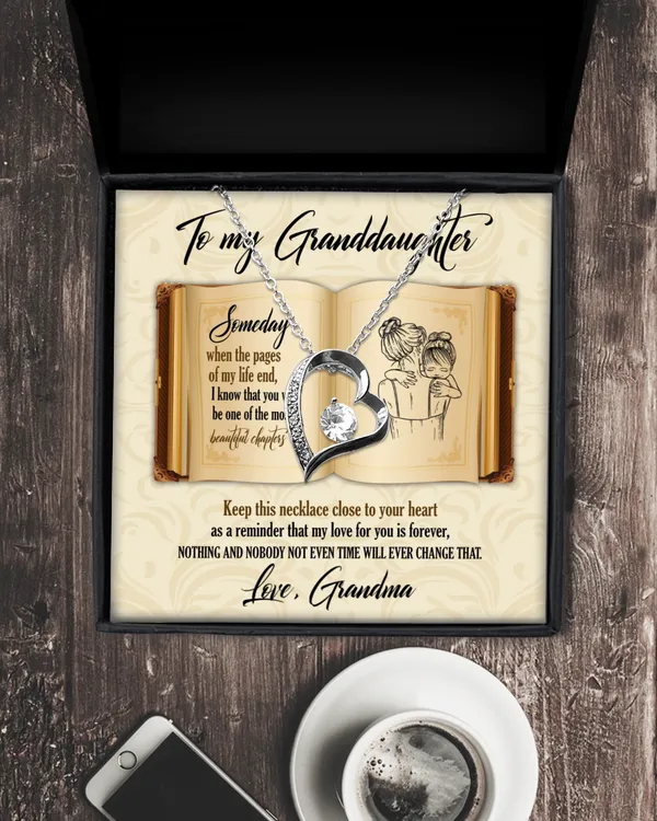 To my Granddaughter, Necklace With Meaningful Message Card & Gift Box for Granddaughter. PAGE OF MY LIfe