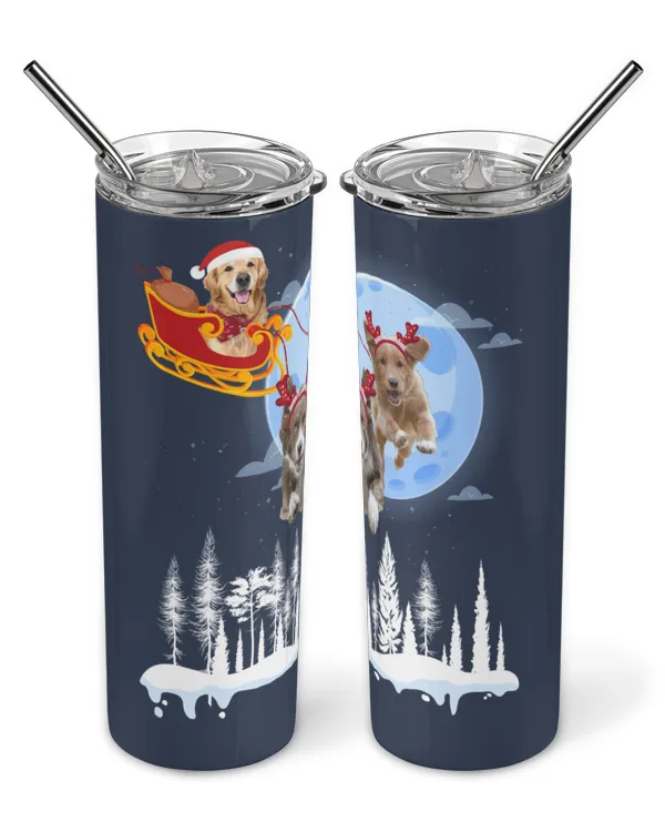 Merry Christmas Dogs Skinny Tumbler