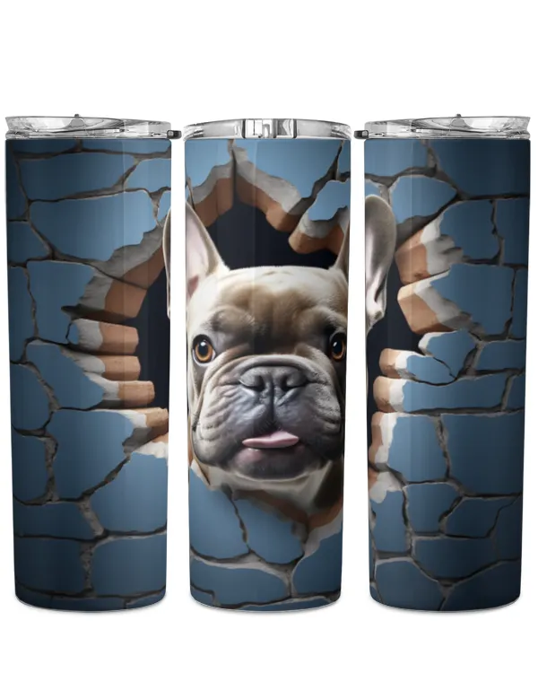 3D French Bulldog Tumbler 1