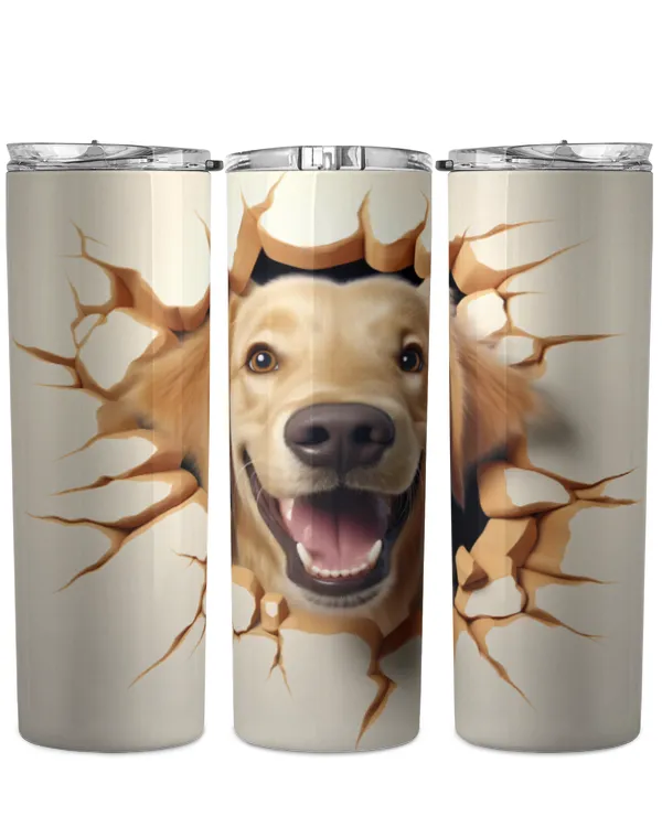 3D Golden Retriever Tumbler 3
