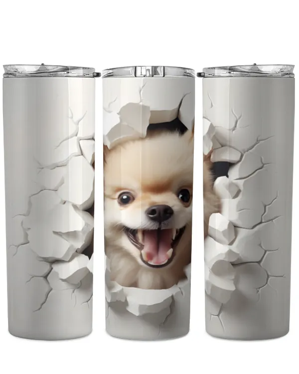 3D Pomeranian Tumbler