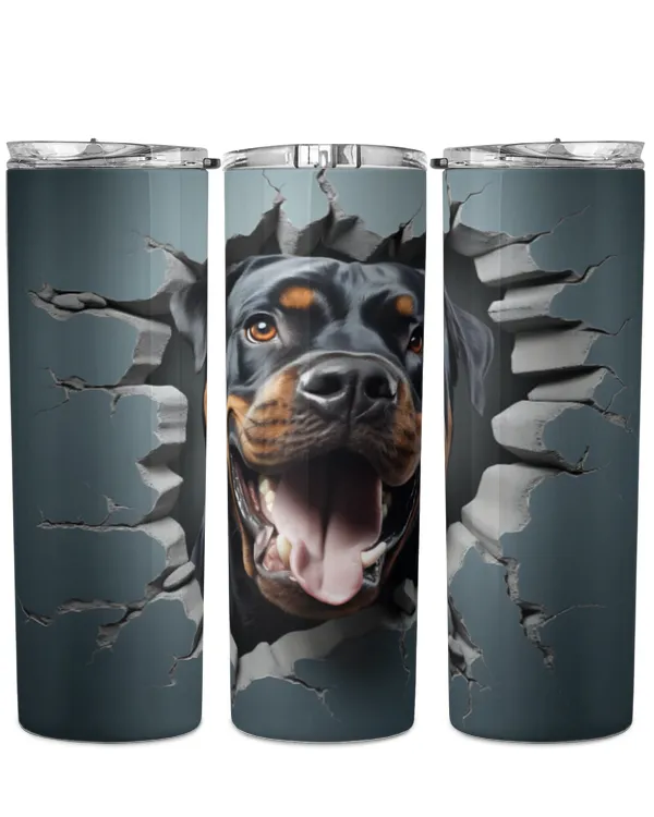 3D Rottweiler Tumbler 3