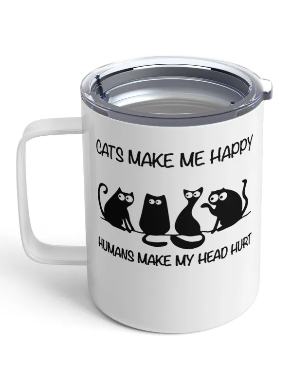 ETT1519 Cats Make Me Happy Humans Make My Head Hurt