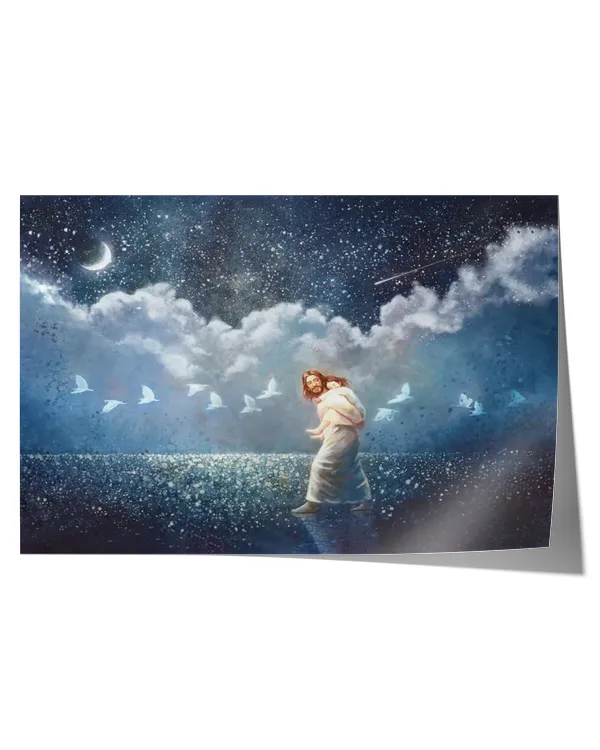 WITH ALL THE HEART, JESUS WITH HEART, LOVE, JESUS CANVAS, GOD CANVAS, CHRISTIAN WALL ART