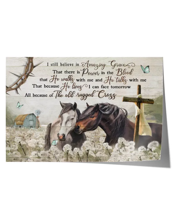 I STILL BELIEVE IN AMAZING GRACE, HORSE CANVAS, HORSE WALL ART, HORSE POSTER