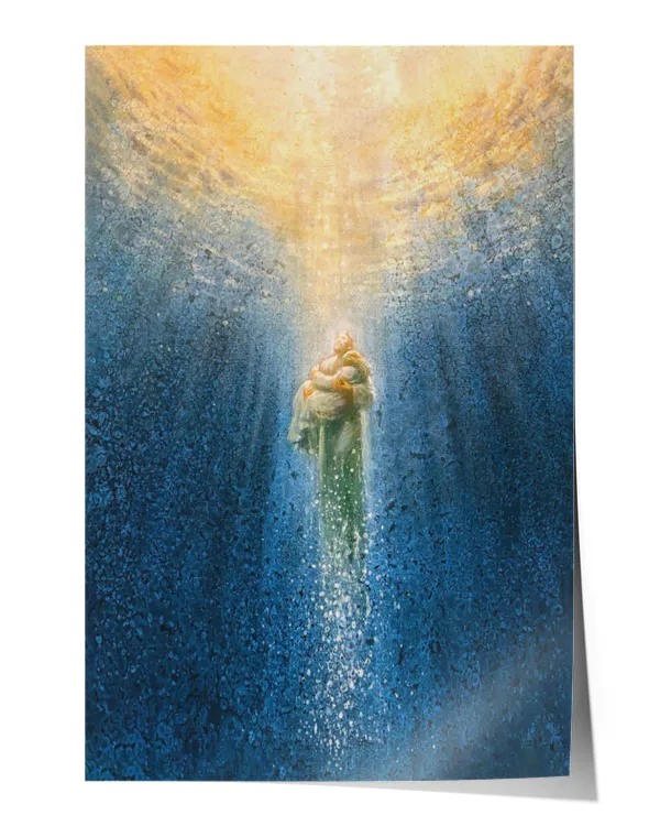 JESUS SAVING ME, JESUS, BEACH, WATER, JESUS CANVAS, GOD CANVAS, CHRISTIAN WALL ART