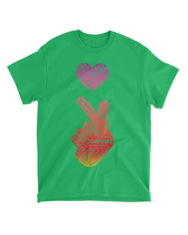K-drama Saranghae Finger Heart Tee K Pop Music Lover Teens T-Shirt - The Organic Unisex T-shirt The Organic Unisex T-shirt