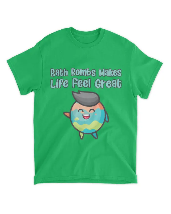 Kawaii Bath Bombs Makes Life Feel Great Bath Relaxing Quote T-Shirt (1) - The Organic Unisex T-shirt The Organic Unisex T-shirt