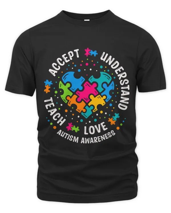 Teach Accept Understand Love Teacher Heart Autism Awareness