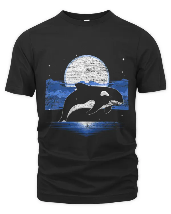 Full Moon Killer Whale Ocean Animal Lover Moon Orca