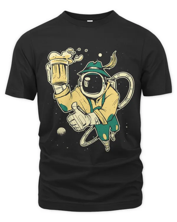 German beer astronaut from Bavaria with Bavarian costume