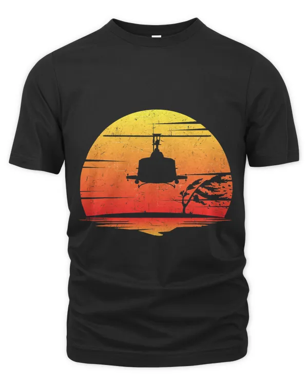 UH1 Huey Retro Helicopter Vintage Style Vietnam Chopper