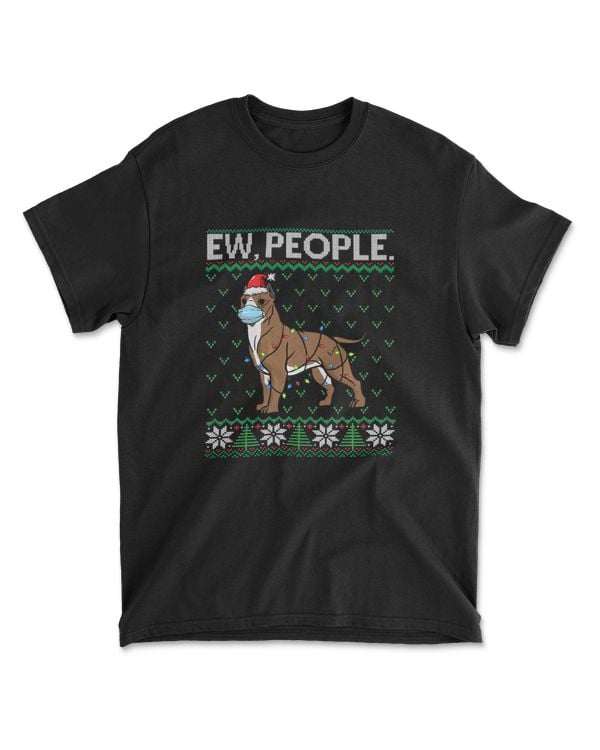 Ew People Pitbull Face Mask  Santa Dog Ugly