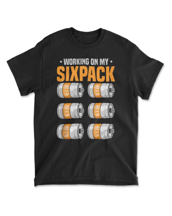 Mens Funny Gym Working on my Six Pack T-Shirt