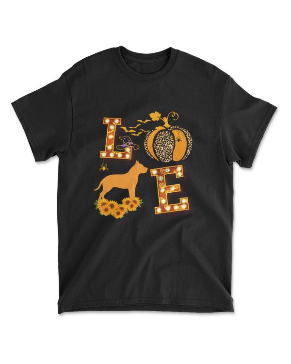 LOVE Pitbull Leopard Print Pumpkin Hallowe
