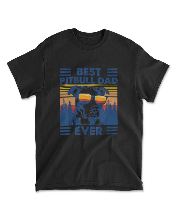 Mens Vintage Best Pitbull Dad Ever Funn