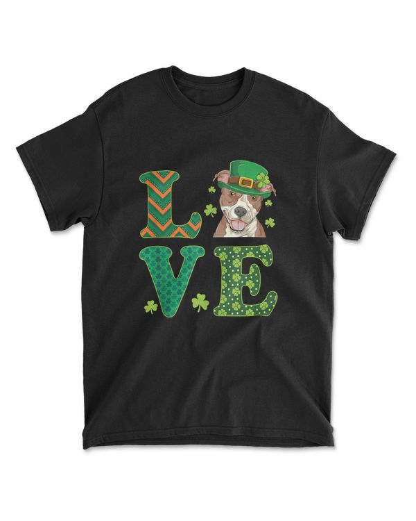 Mens I Love My Pitbull St Patricks Day Pit