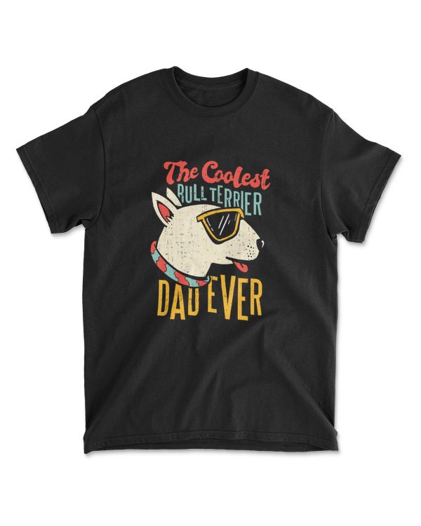 Mens Pitbull Dad Bull Terrier Retro Vintage