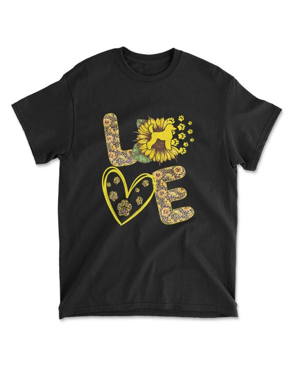 Love Poodle Sunflower Dog Lover Gift T-Shirt