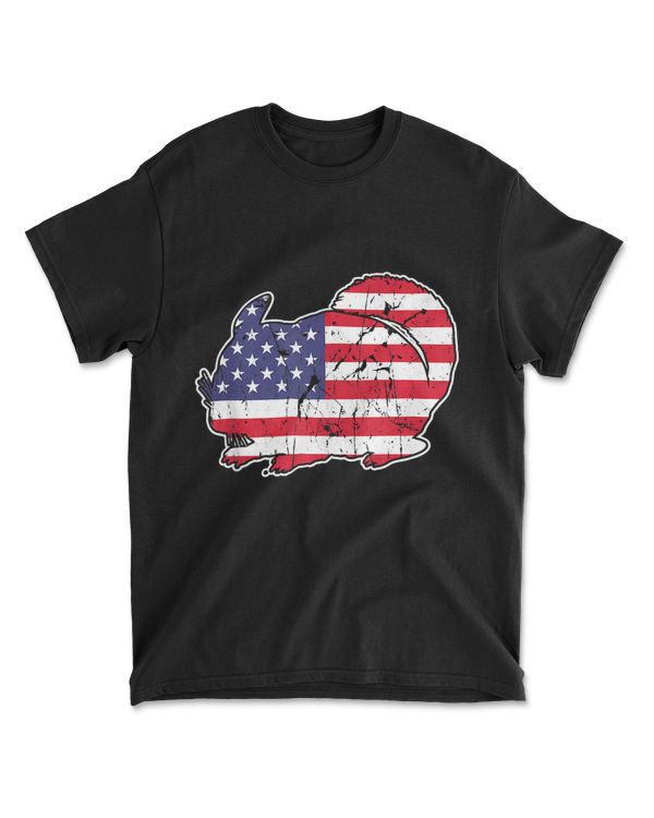 Chinchilla 4th Of July USA Flag America P