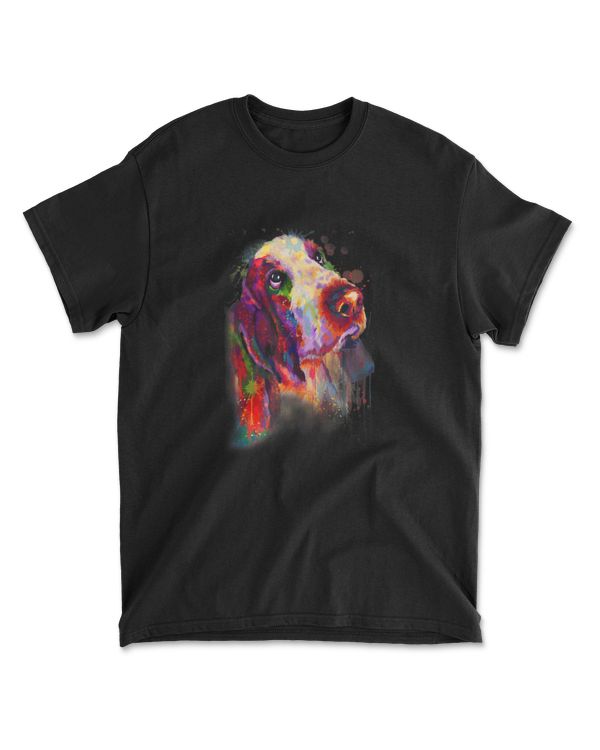 Colorful Basset Hound Hand Drawn Dog Breed