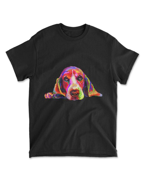 Colorful Basset Hound Hand Drawn Dog Lover