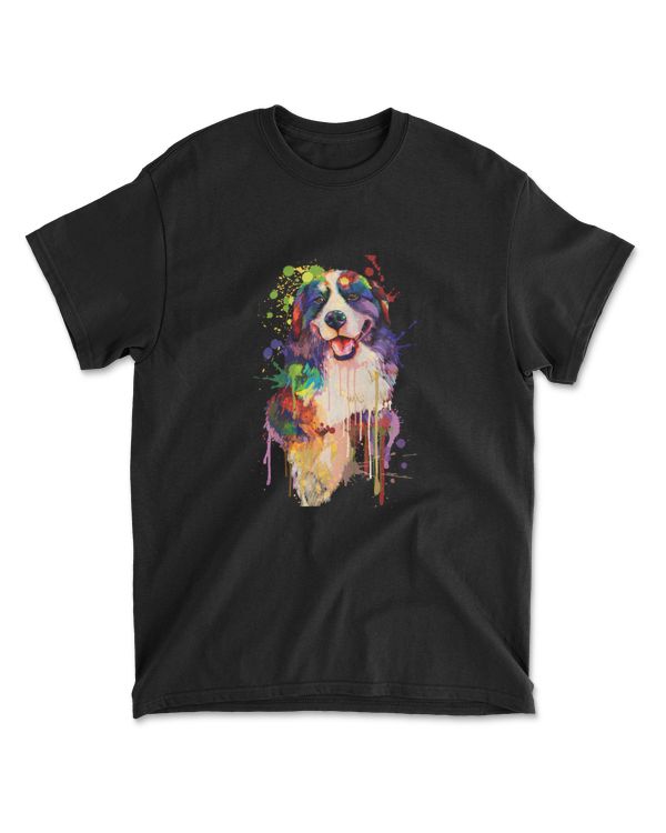 Colorful Bernese Mountain Hand Drawn Dog Love
