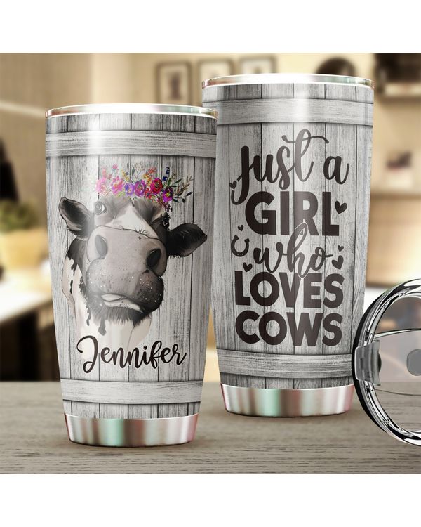 Personalized Just A Girl Who Loves Cows Flower