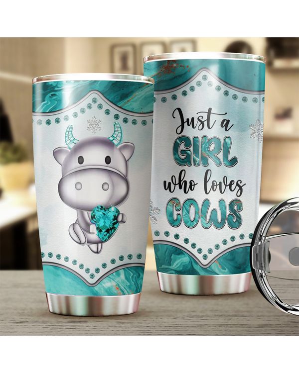 Cow Tumbler With Lid Insulated Travel Cup 20oz Jewelry Style