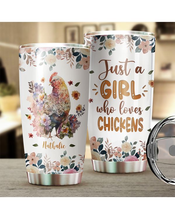 Custom Name Just A Girl Who Loves Chickens Flower