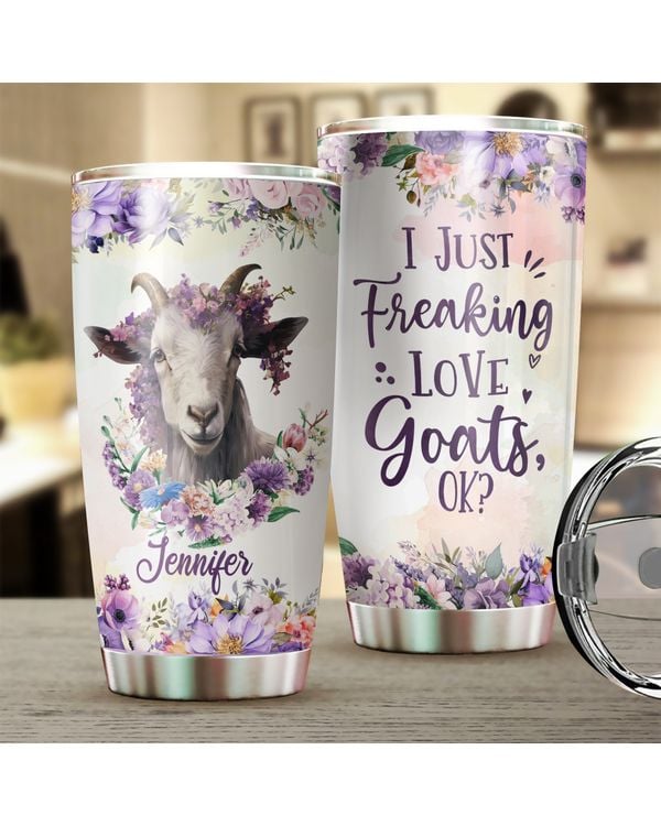 Personalized I Just Freaking Love Goats OK Flower