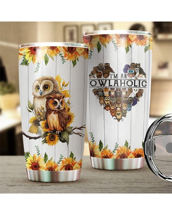I'm An Owlaholic Funny Sunflower Owl