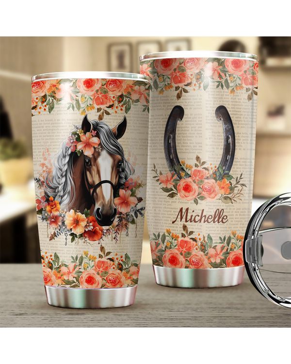 Personalized Floral Horse