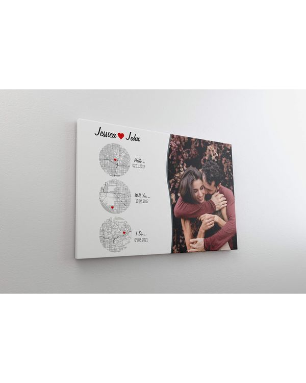 Personalized Custom Photo Hello Will You I Do Map Canvas Print CS84