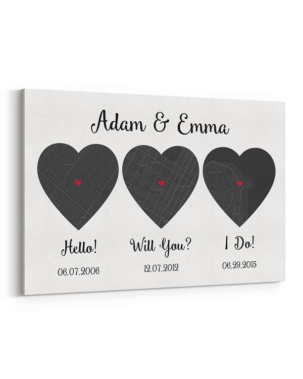 Personalized Custom Hello Will You I Do Map Canvas Print CS83