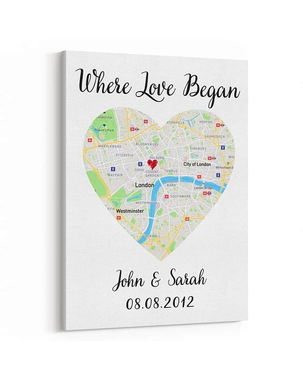 Personalized Custom Where It All Began Map Canvas Print CS86