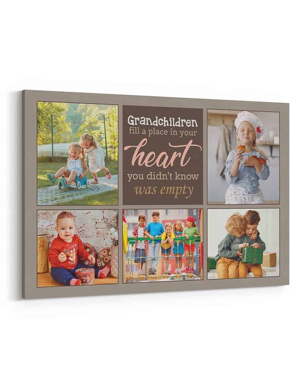 Personalized Custom Grandma Grandchildren Photo Canvas CS121