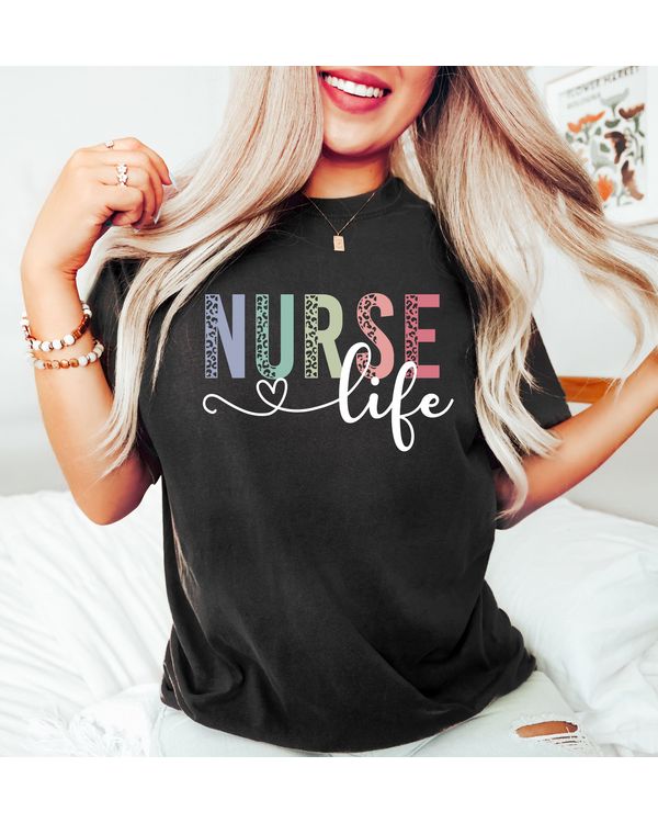 Nurse Life Shirt, Leopard Nurse Shirt, Nurse Gift, Gift for Nurse, RN Nurse Shirt Registered Nurse Shirt, New Nurse Gift, Nurse Appreciation