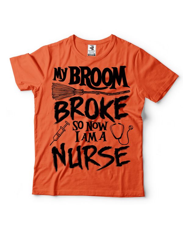 Halloween Nurse T-shirt Nurse Costume Funny Halloween T-shirt Broom Tee Shirt Nursing Tee shirt RN Funny Halloween Medical T-shirt