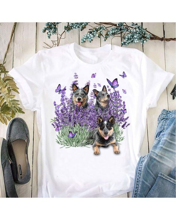 Heeler and Gorgeous Purple Flower - Standard T-shirt White S M L XL 2XL 3XL 4XL 5XL 0208