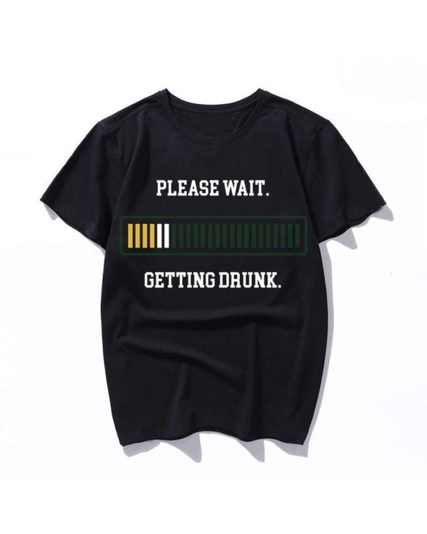 saint patricks day please wait getting drunk cotton summer loose women/men Tshirt cool t shirt o-neck funny t-shirt male tee shirts