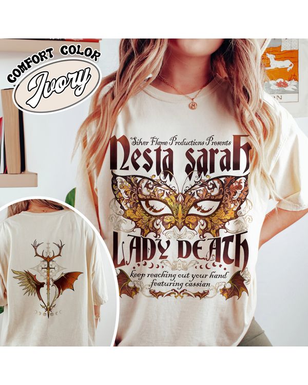 Sarah J Maas Merch Nesta Shirt, Acotar Book Series, Velaris Acotar Shirt, Lady Death Shirt,Nesta Archeron Lady Death Shirt, Lady Death ACOSF
