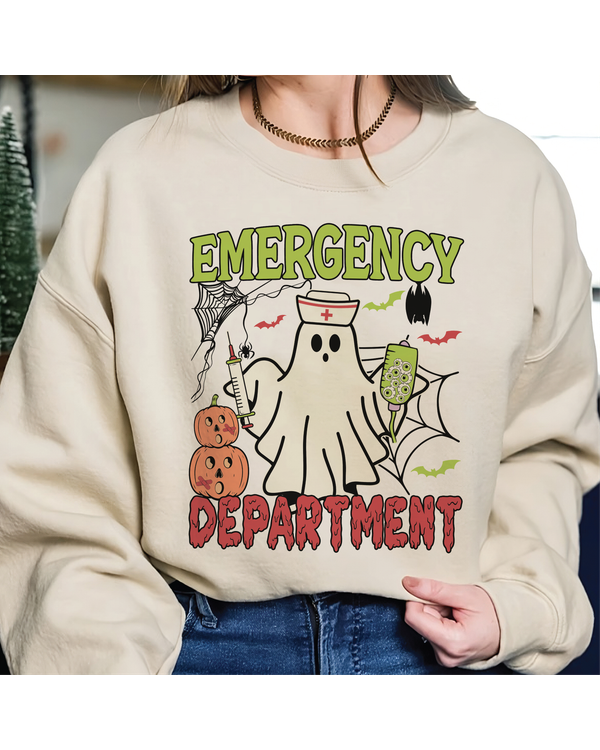 Emergency Department Nurse Sweatshirt, Halloween Sweater, Ed Nurse Shirt, Registered Nurse Shirt, New Nurse Gift, Rn Nurse, Halloween Nurse