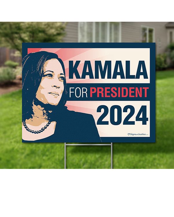 Kamala Harris Yard Sign Made in USA Size Large With Stake YS18