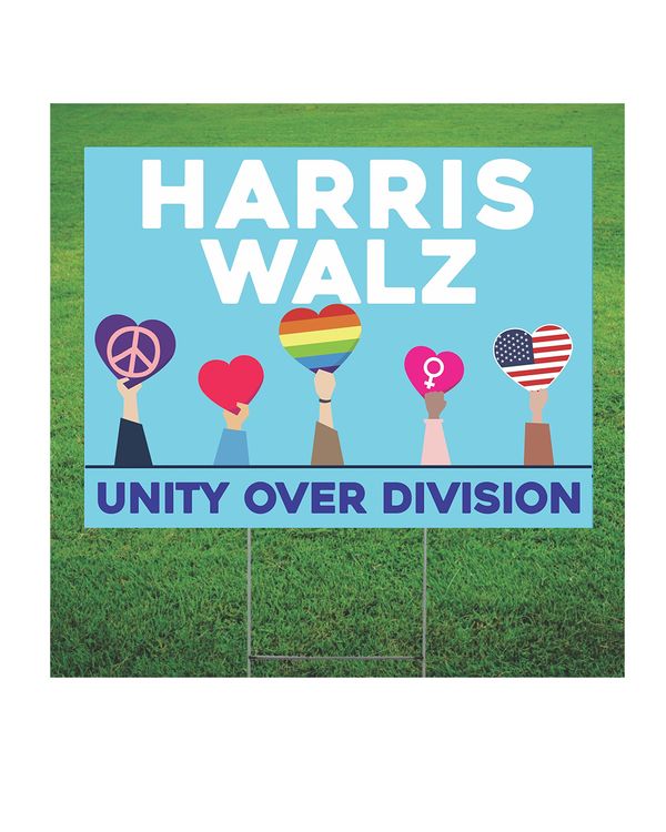 Kamala Harris Walz Yard Sign Made in USA Size Large With Stake YS23